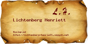 Lichtenberg Henriett névjegykártya